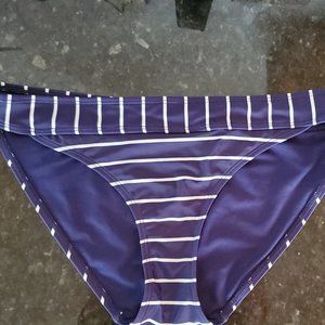 Blue and White Striped Bathing Suit Bottom